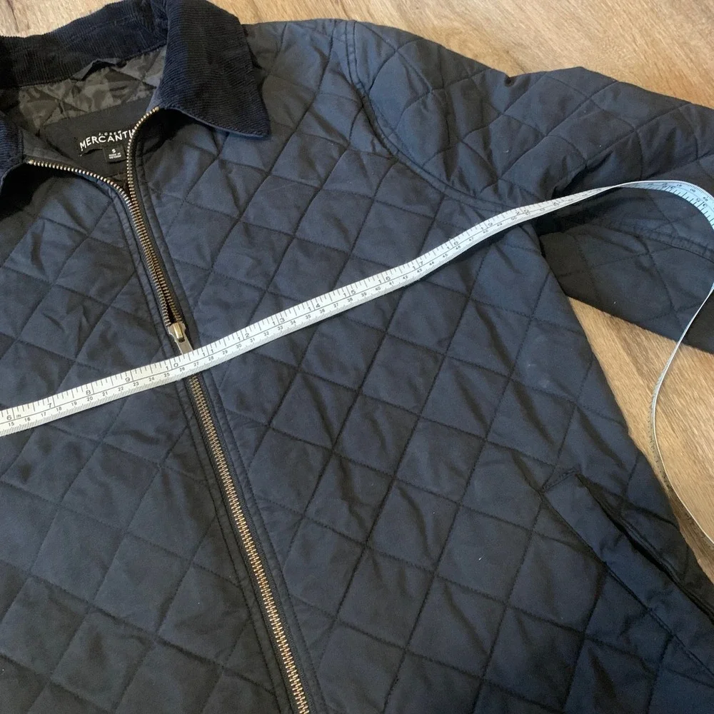 J.Crew Mercantile quilted chore jacket w/ corduroy collar in black - small mens